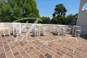 Periquera de madera blanca para 4 personas