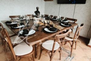 Mesa vintage, silla Cross Back Mesa vintage, silla Cross Back