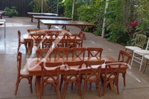 Mesa vintage, silla Cross Back infantil